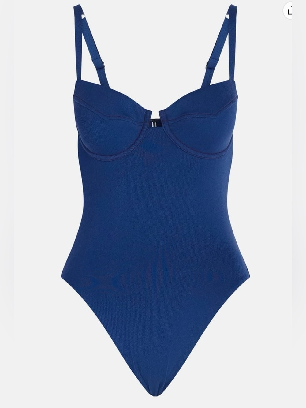 Kacey Lee Denim Blue One-Piece Swimsuit with Adjustable Straps Size XS 0-2